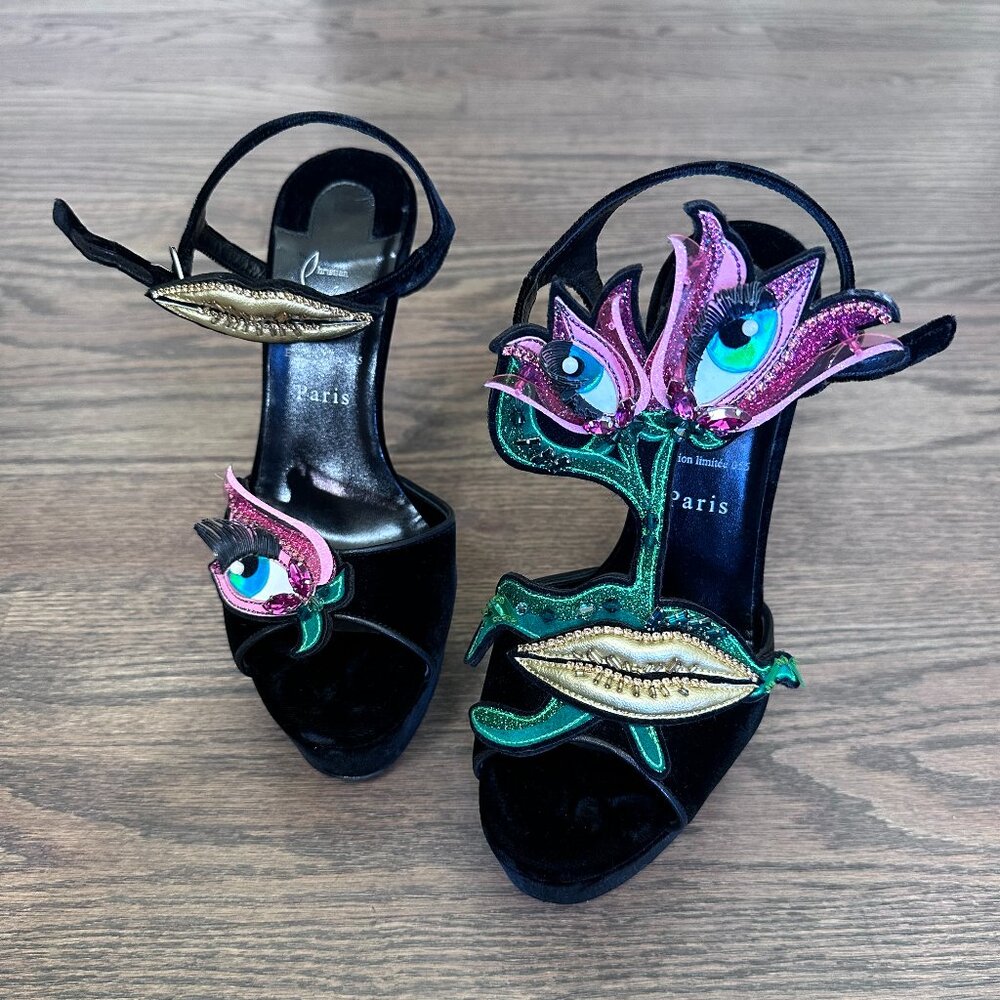 Christian Louboutin Yazeflirt Alta Sandals w/Stiletto Heel - Limited Edition 055